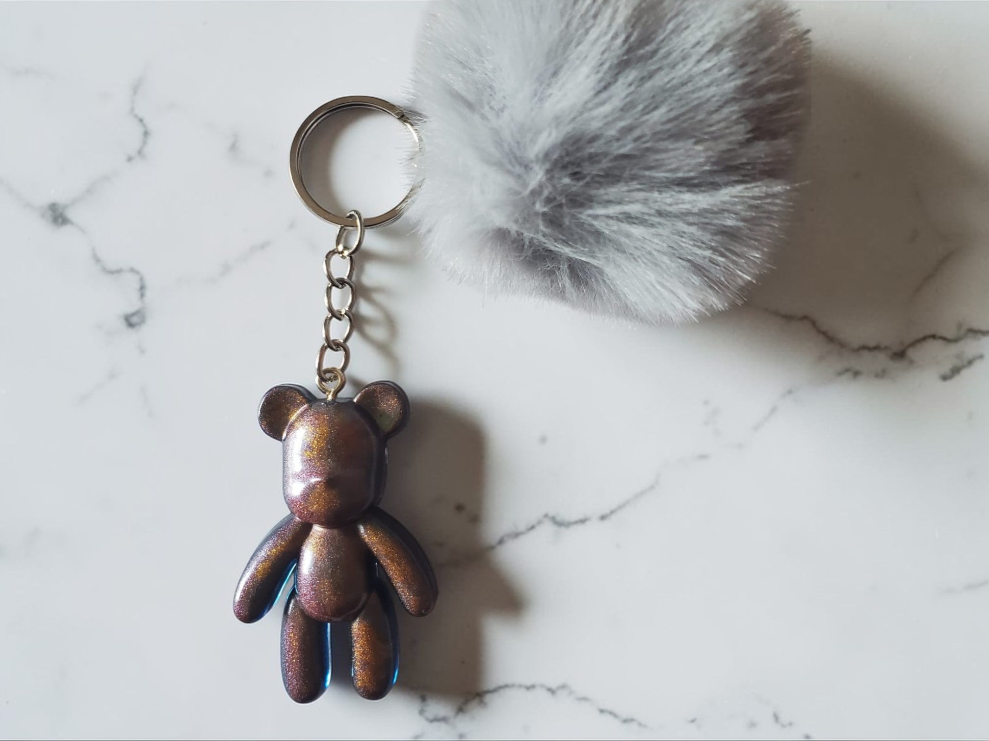 Porte-clé Nounours en résine époxy