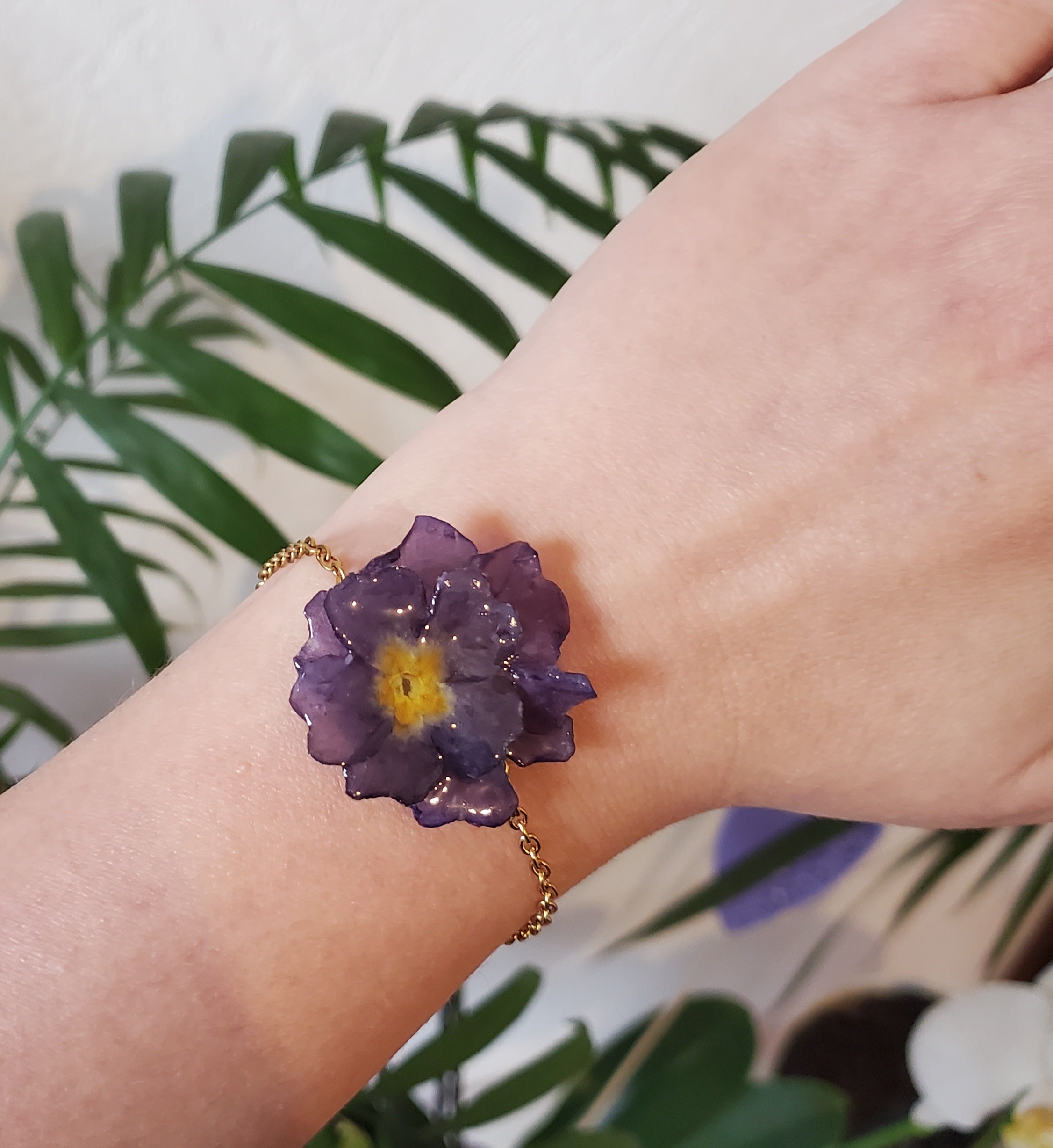 Bracelet Fleurs séchées et résine