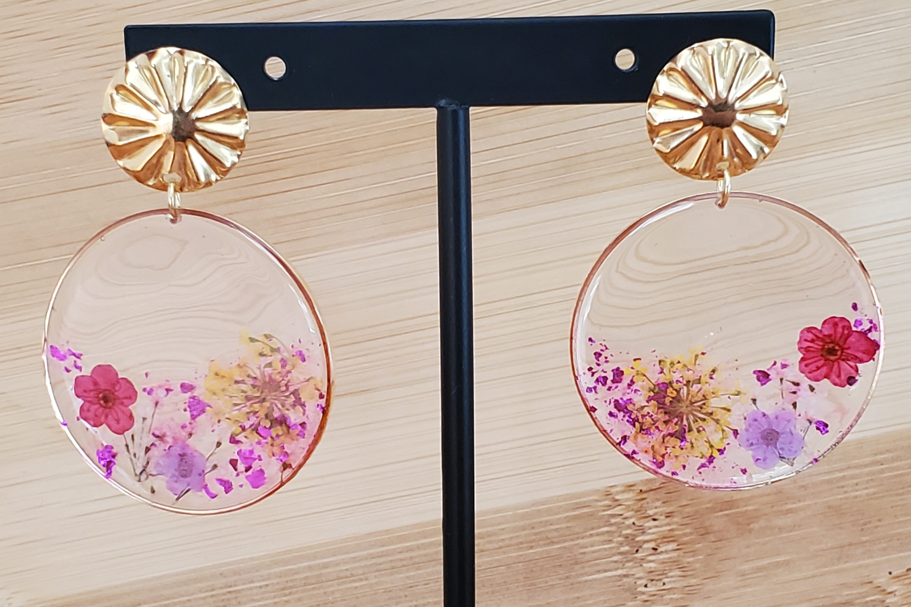 Boucles d'oreilles fleuries