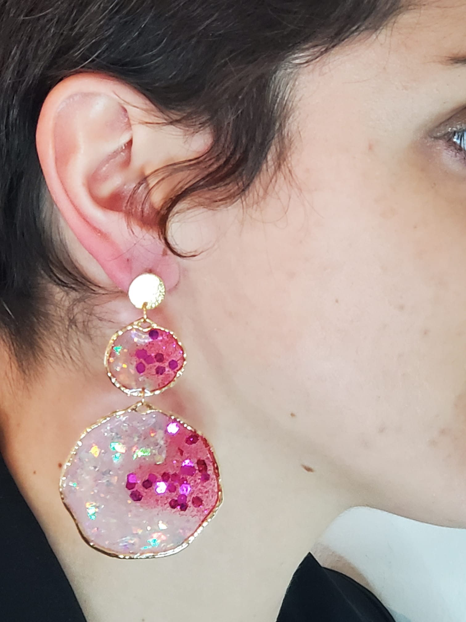 Boucles d’Oreilles Pailletées Holographique