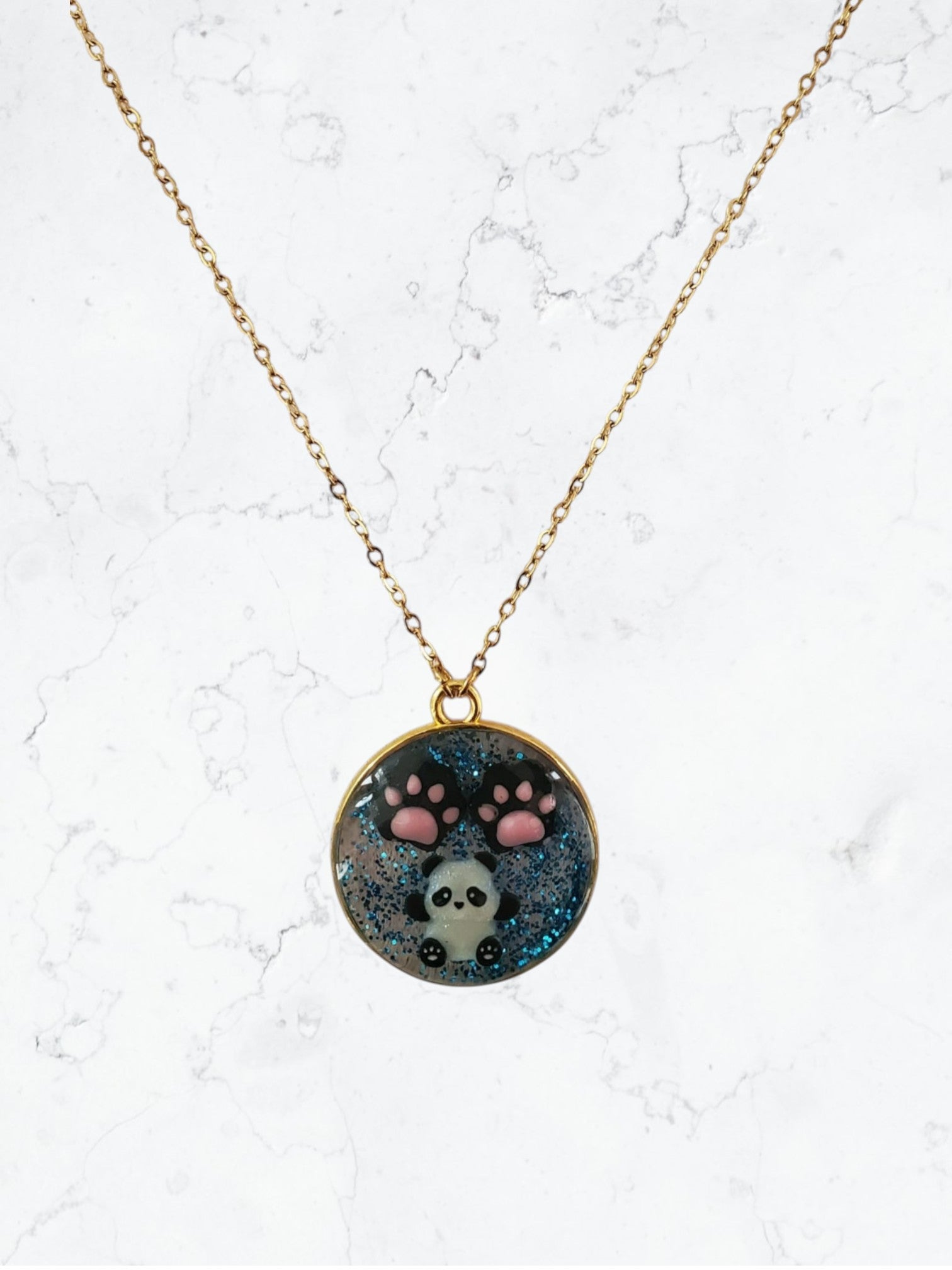 Collier panda en résine
