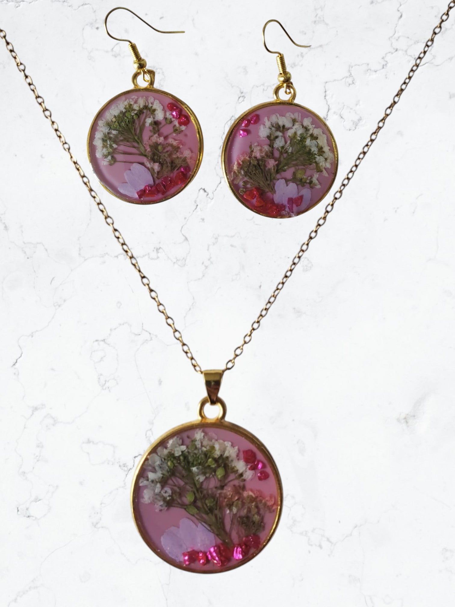 Parure collier et boucles d'oreilles
