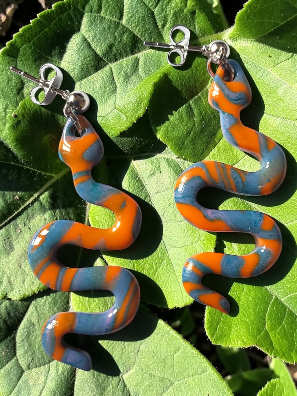 Boucles d'oreilles Serpent en pâte polymère