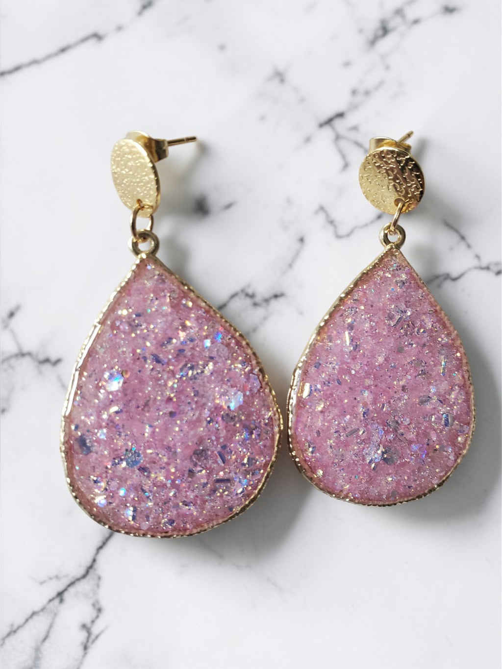 Parure collier et boucles d'oreilles pailletés