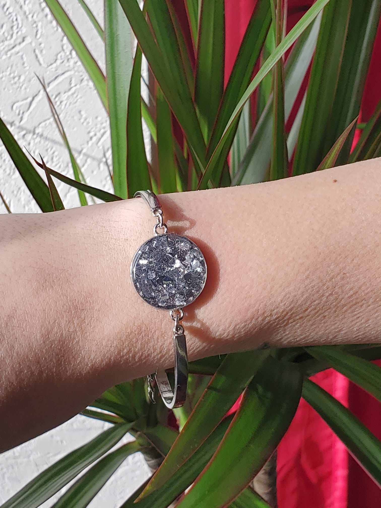 Bracelet avec fleurs séchées naturelles