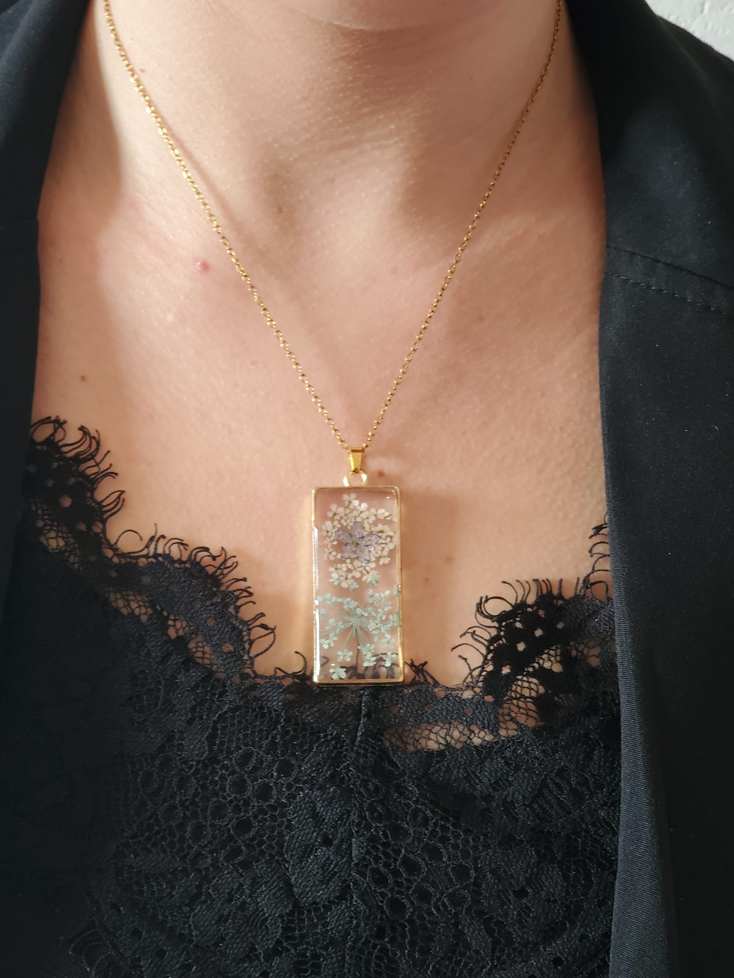 Collier fleurs séchées naturelles