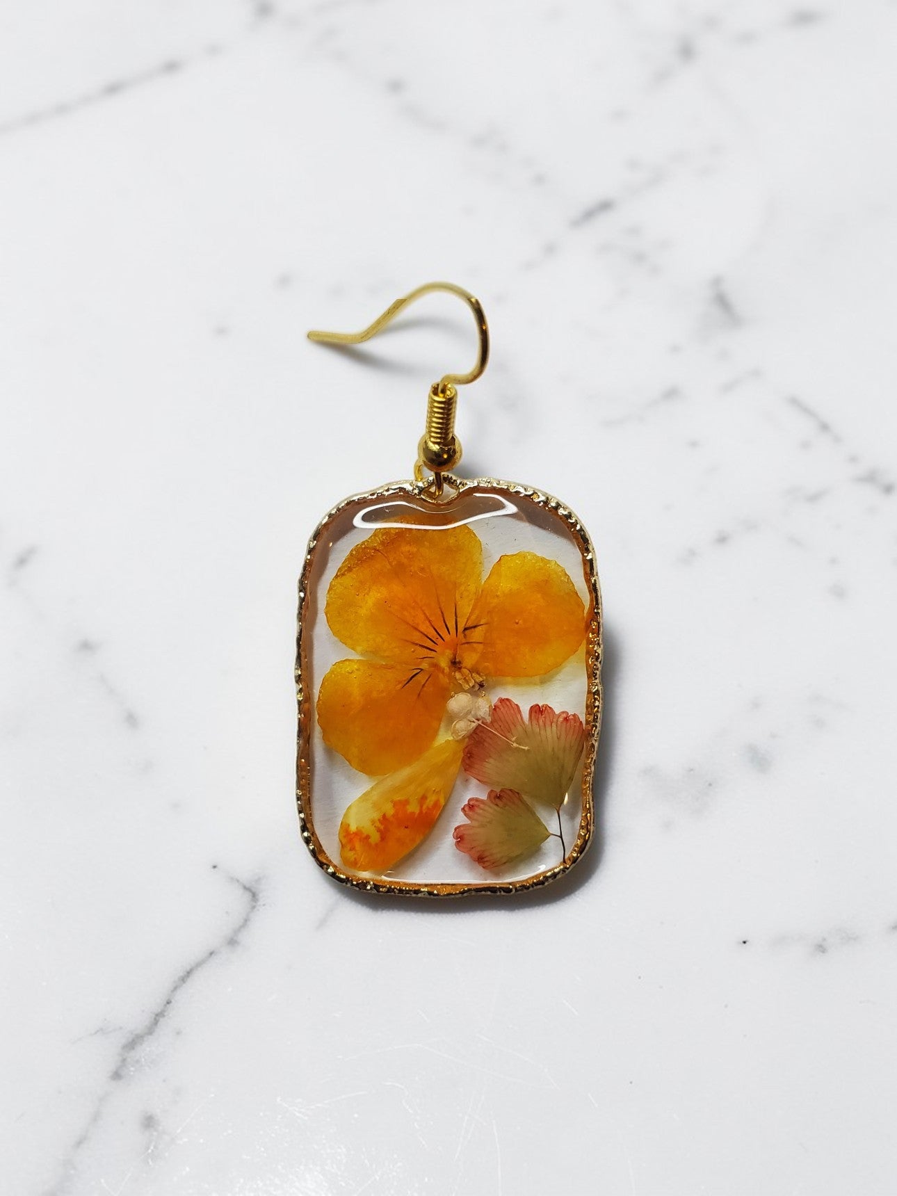 Boucles d'oreilles Fleurs orange