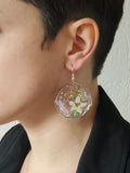 Boucles d'oreilles rondes fleuries