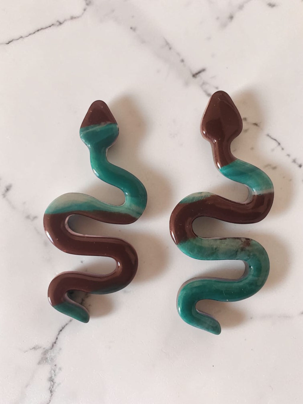 Boucles d'oreilles Serpent en pâte polymère