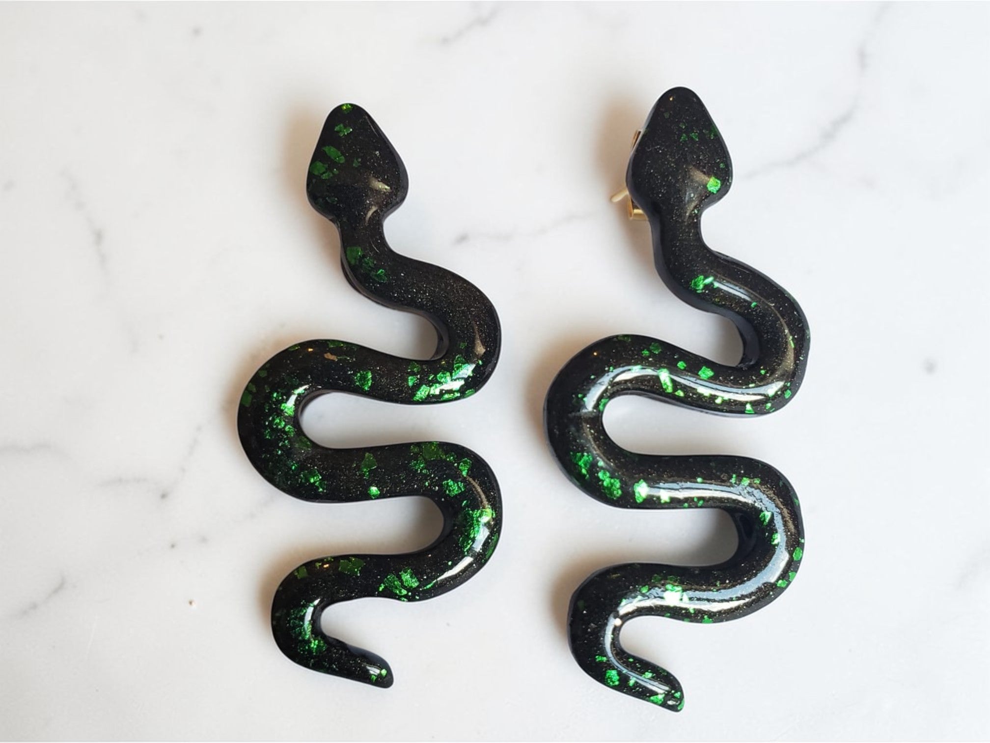 Boucles d'oreilles Serpent en pâte polymère